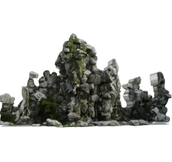 自然风假山su模型