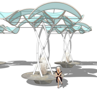 现代公用椅su模型