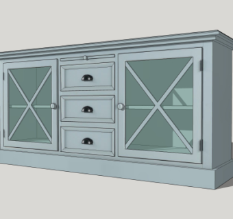 美式边柜斗柜su模型