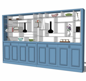 美式装饰柜su模型