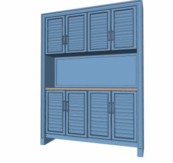 美式装饰柜su模型