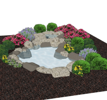 自然风假山su模型