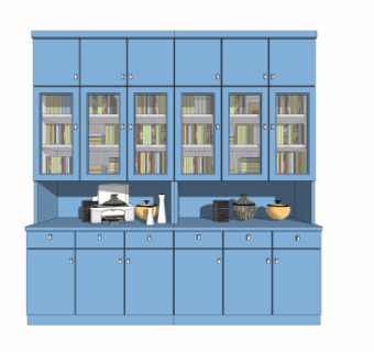 美式书柜su模型