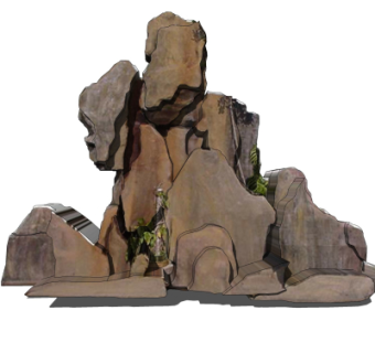 自然风假山su模型