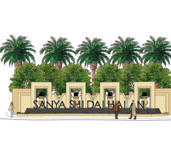 欧式景观墙su模型