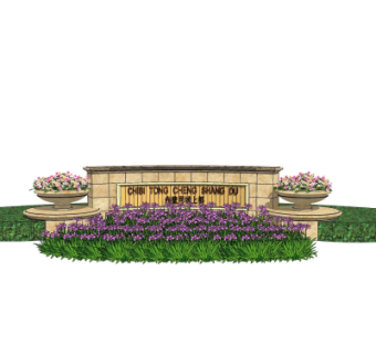 欧式景观墙su模型