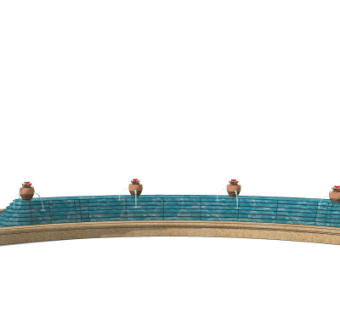 欧式景观水池su模型