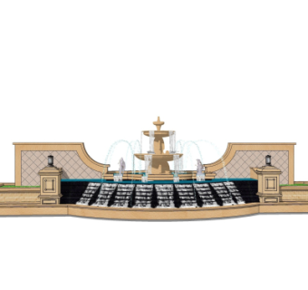 欧式喷泉su模型