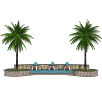 欧式小型喷泉景观su模型