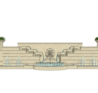 欧式景观墙su模型