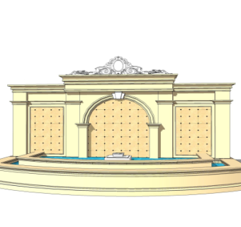 欧式景观墙su模型