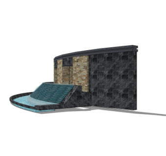 欧式景观墙su模型