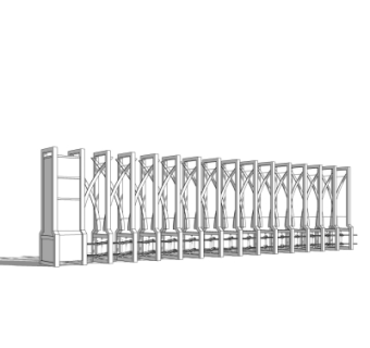 现代自动伸缩门su模型