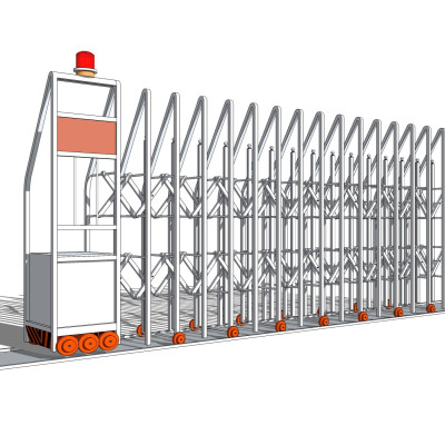 现代自动伸缩门su模型