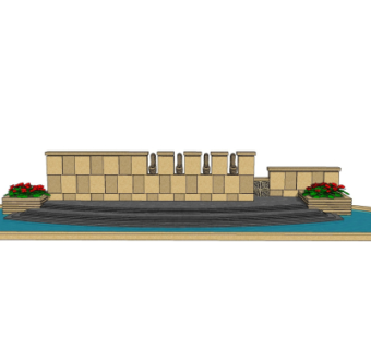 欧式景观墙su模型