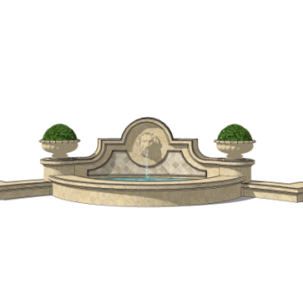 欧式景观墙su模型