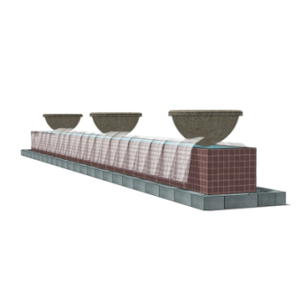 欧式景观水池su模型