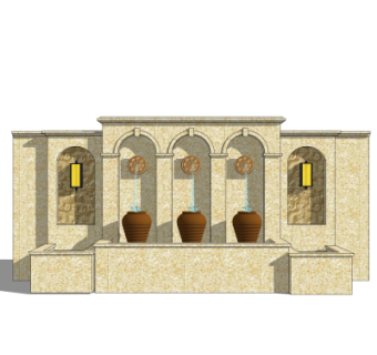 欧式景观墙su模型