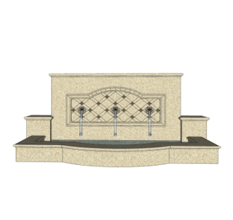 欧式景观墙su模型