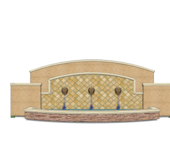 欧式景观墙su模型
