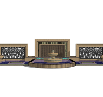 欧式景观墙su模型