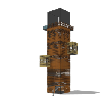 现代塔楼免费su模型