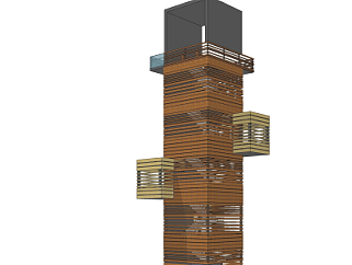现代塔楼su模型