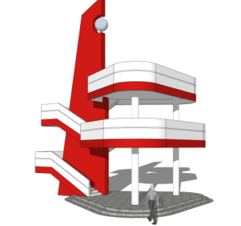 现代观景平台免费su模型