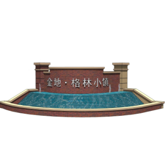 欧式景观墙su模型