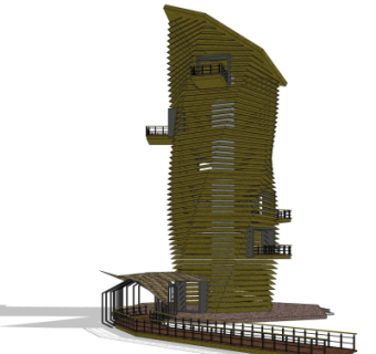 现代塔楼免费su模型