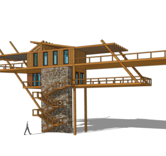 现代塔楼免费su模型