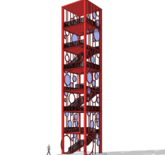 现代塔楼免费su模型