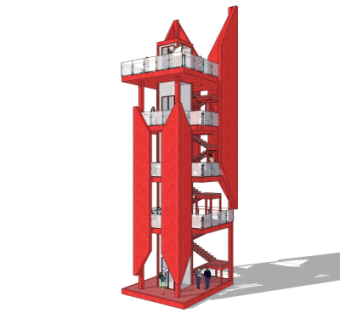 现代塔楼免费su模型