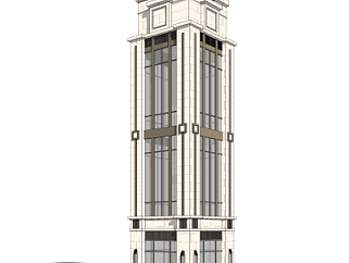新古典塔楼su模型