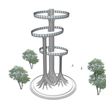 现代观景平台免费su模型
