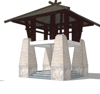 现代凉亭su模型