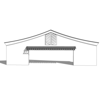 中式建筑门头su模型