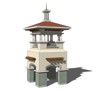 欧式塔楼免费su模型