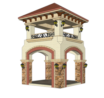 欧式塔楼免费su模型