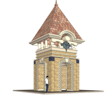 欧式塔楼免费su模型