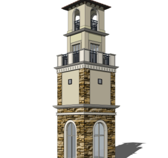 欧式塔楼免费su模型