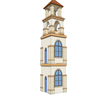 欧式塔楼免费su模型