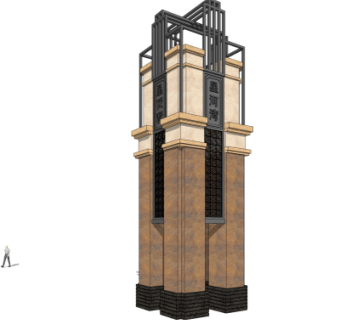 新古典塔楼免费su模型
