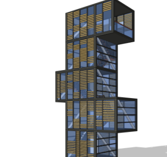现代塔楼免费su模型
