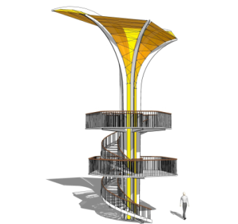 现代观景平台免费su模型