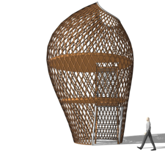 现代凉亭su模型