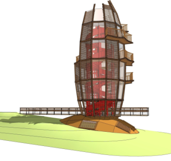 现代塔楼免费su模型