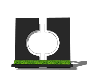 新中式景观墙su模型