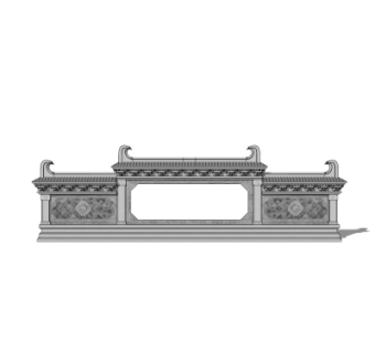 中式建筑门头su模型
