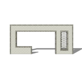 新中式景观墙su模型